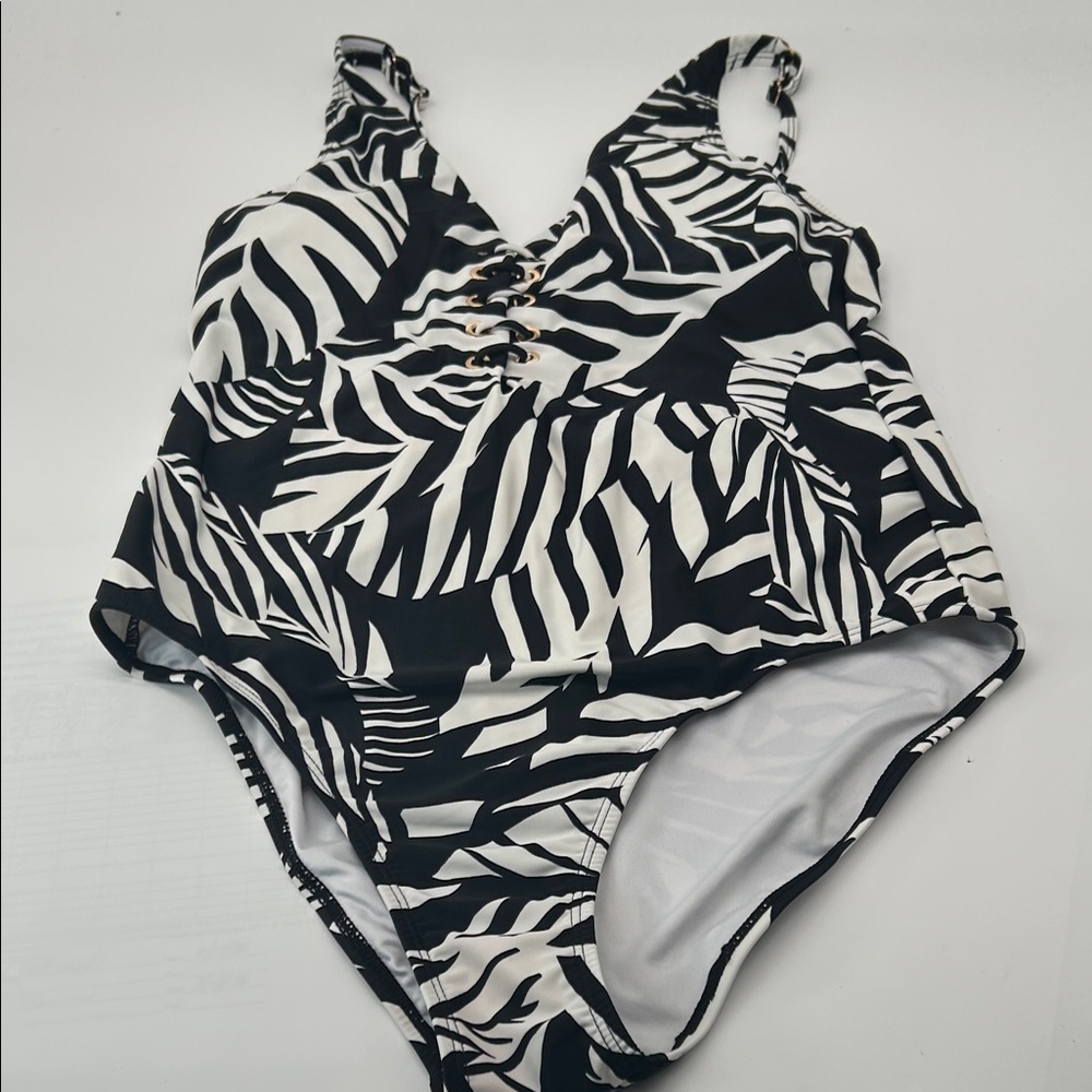 Women’s Black & White Zebra One-Piece Swimsuit - Picture 16 of 16